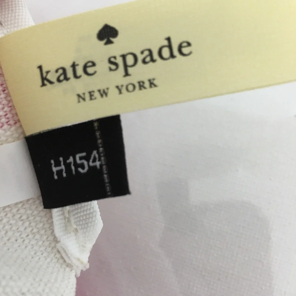 Kate Spade Pink Multi Striped Cosmetic Bag Makeup Zipper Bag Cotton Canvas NWOT